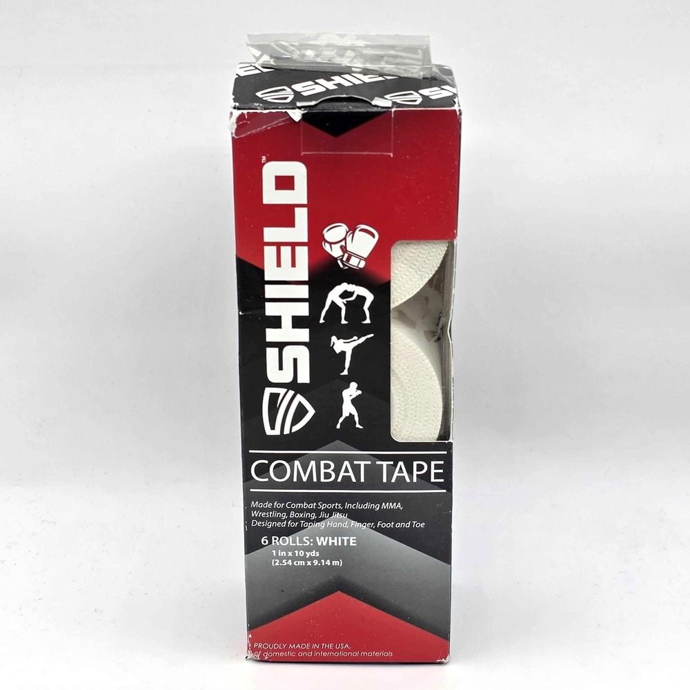Shield Combat Tape 6 Rolls White Athletic Tape 1in x 10yds MMA Boxing Sports NEW